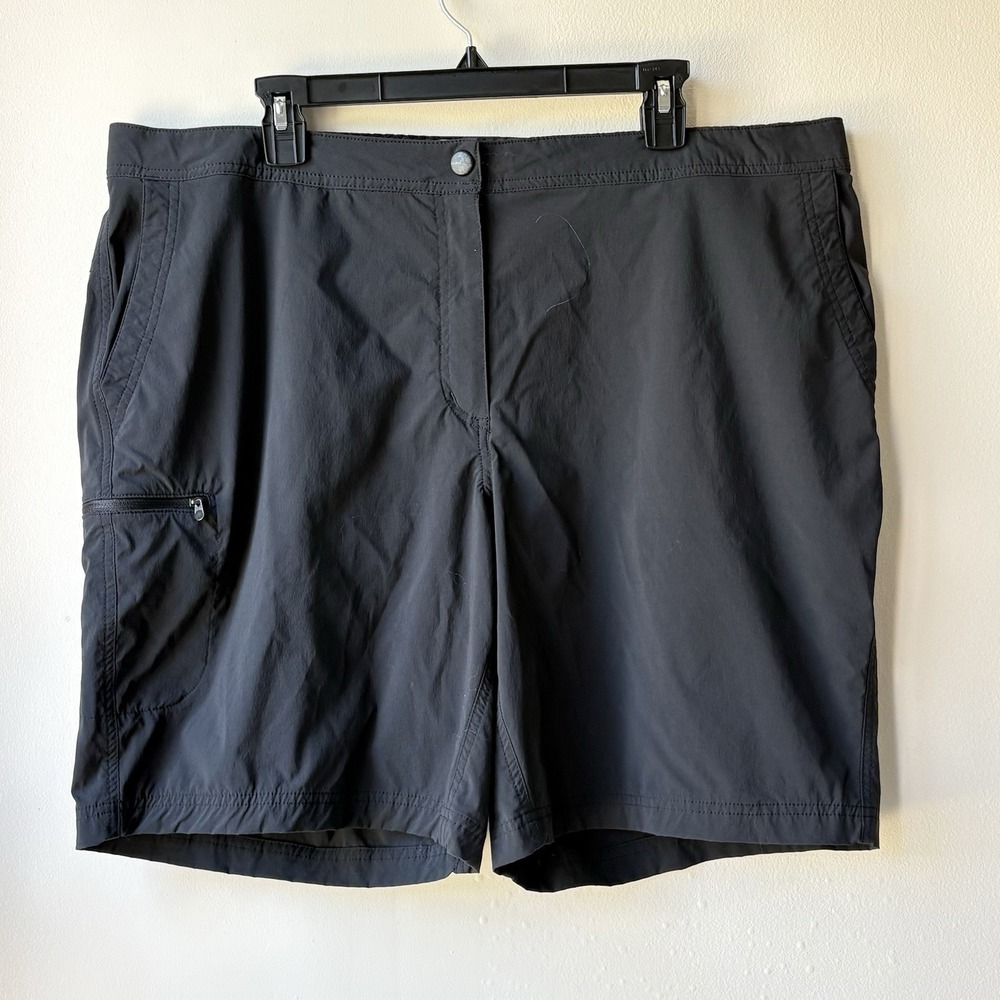 LL Bean Women's Nylon Hiking Shorts Size 20 Black Biking Camping Outdoors